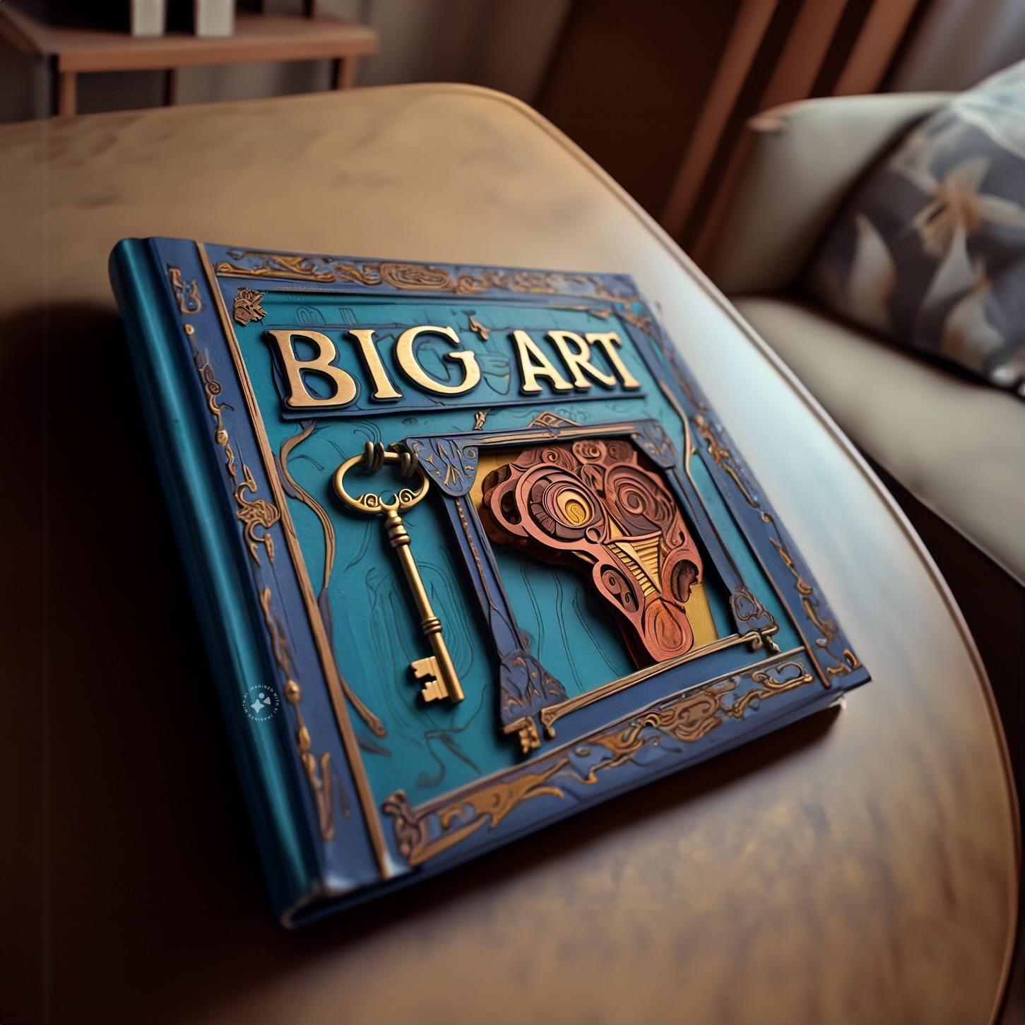 Pop-Up Book — a hand-illustrated book with a brass key on its cover